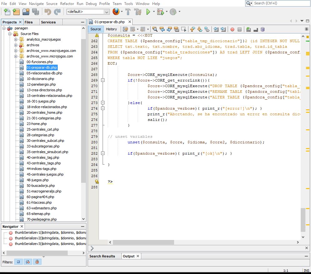 Panagen, directorio raíz