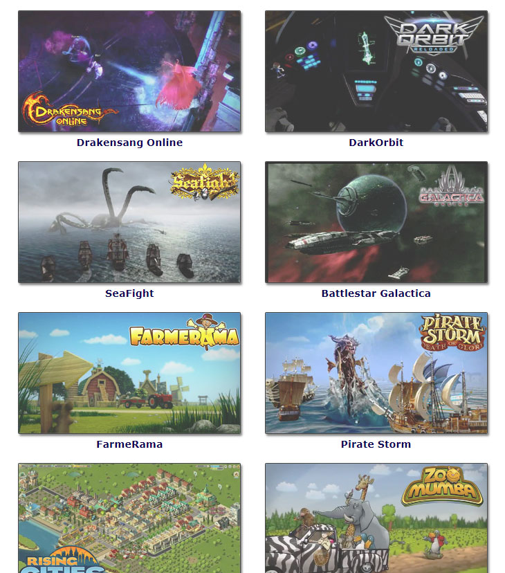 Lista de juegos de Bigpoint