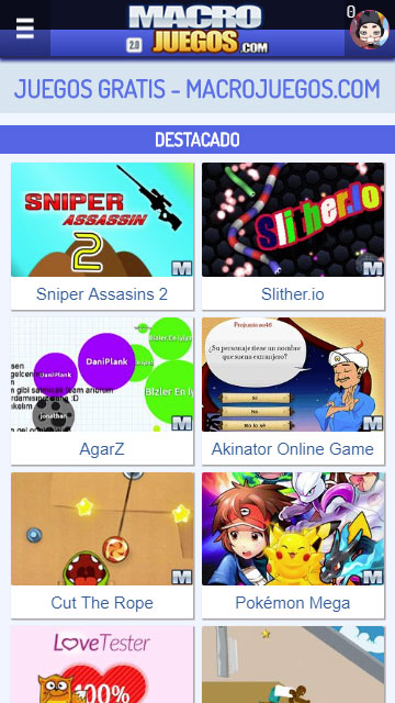 macrojuegos.com mobile layout