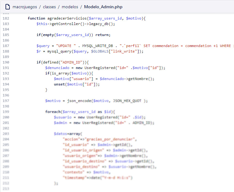 Moderation php code example